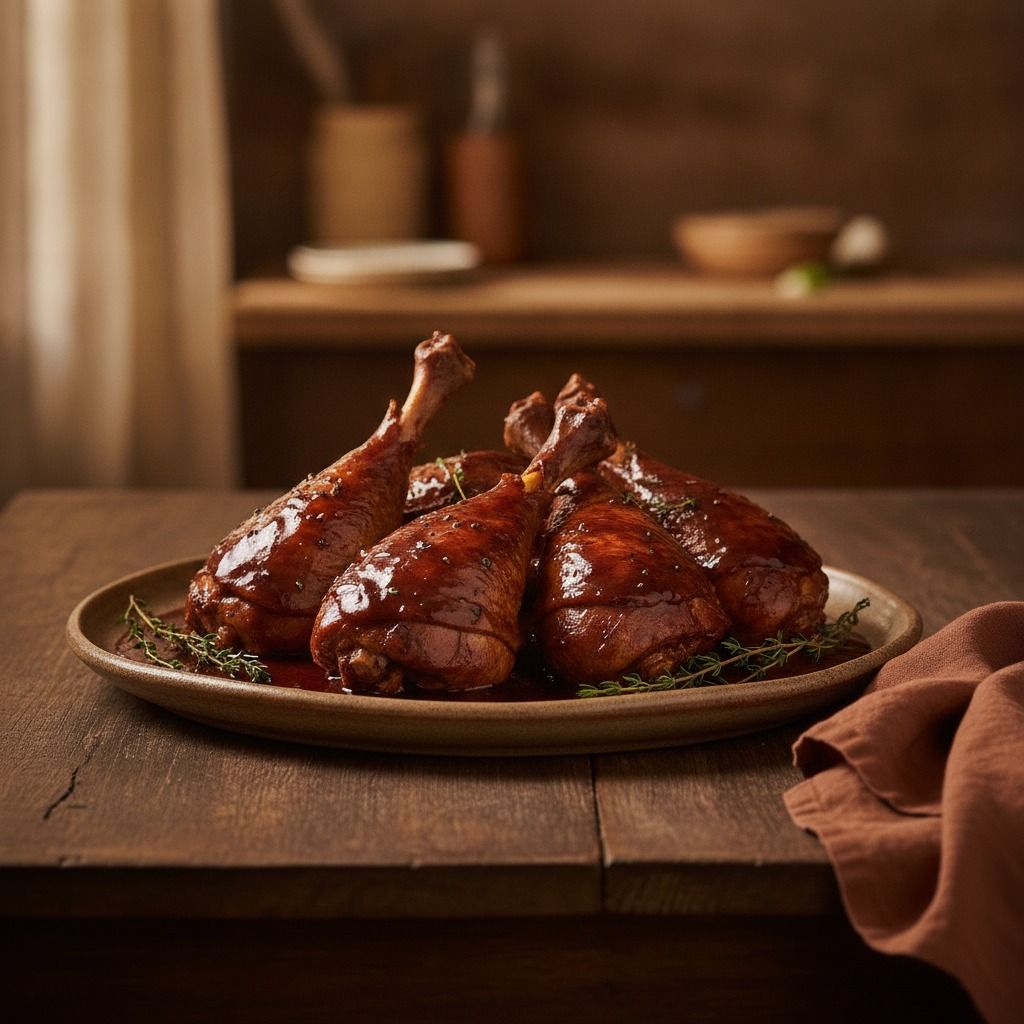 Turkey in Cocoa and Burgundy Sauce (AI-generated preview)