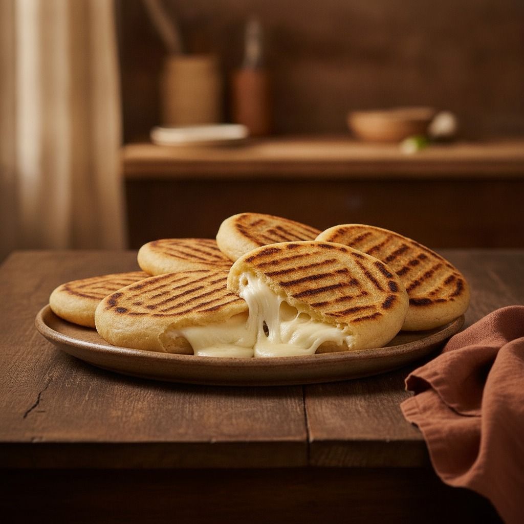 Julieta's Arepas con Queso (AI-generated preview)