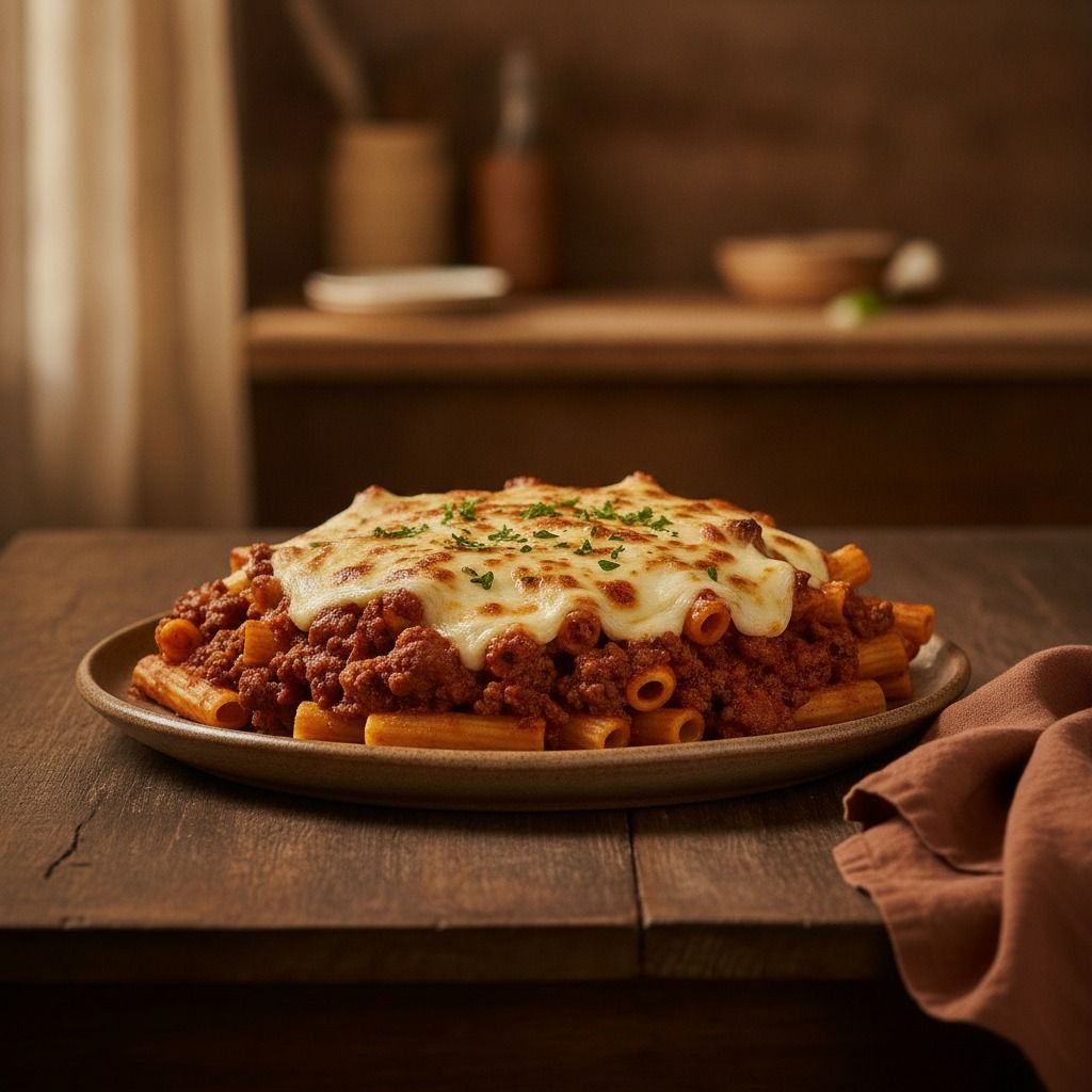 Ziti with Meat Gravy (AI-generated preview)