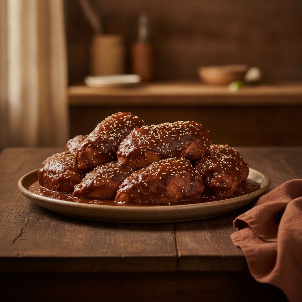 Turkey Mole with Almonds and Sesame Seeds (AI-generated preview)