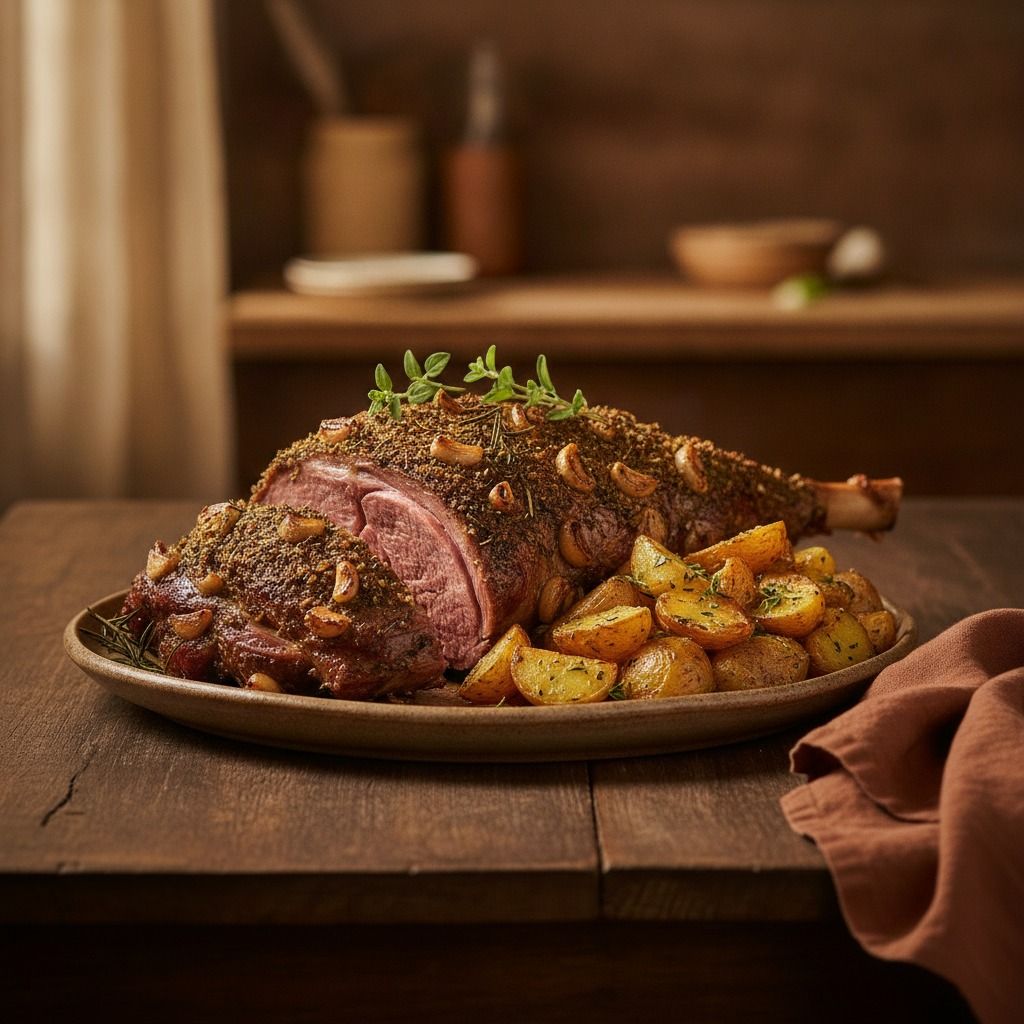Spit-Roasted Lamb (AI-generated preview)