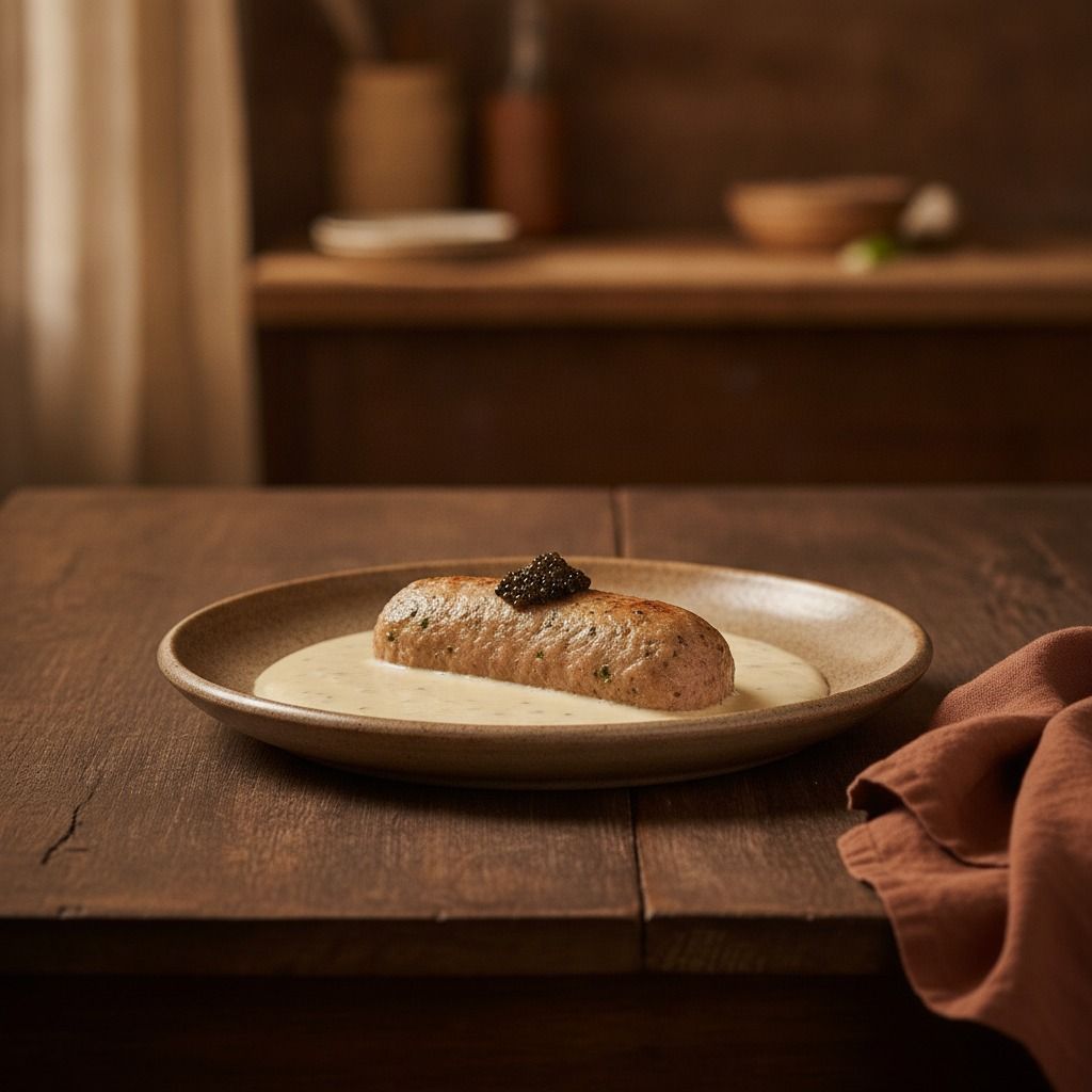 Quenelle, Boudin-Style, with Caviar Sauce (AI-generated preview)