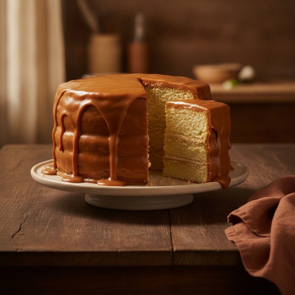 Minny's Caramel Cake (AI-generated preview)