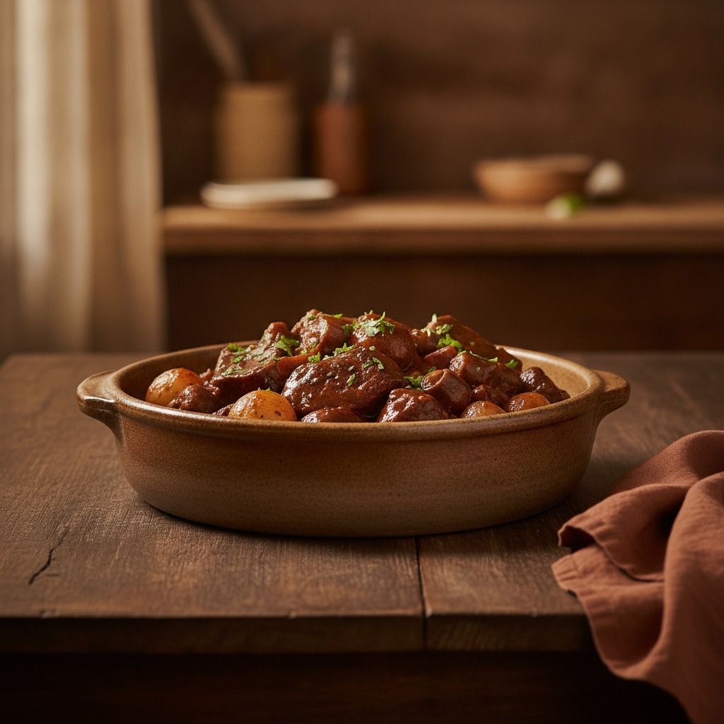 Boeuf Bourguignon à la Hassan (AI-generated preview)