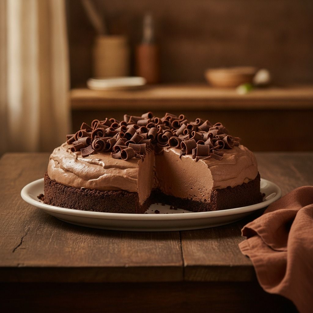 Falling in Love Chocolate Mousse Pie (AI-generated preview)