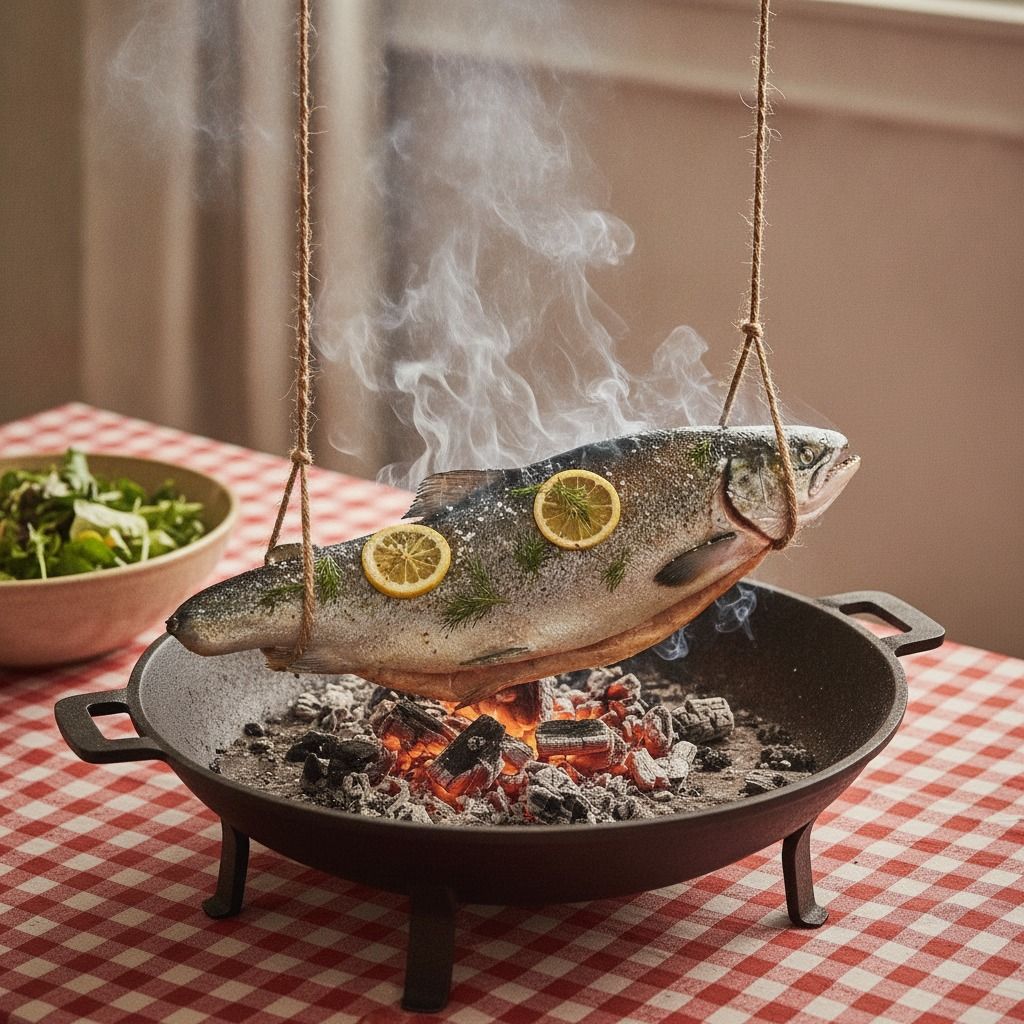 String-Smoked Whole Salmon (AI-generated preview)