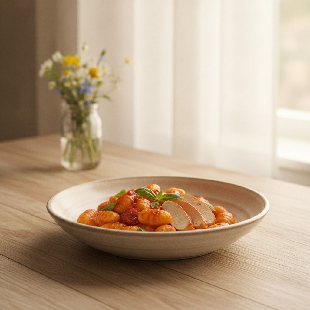 Gochujang Butter Gnocchi with Roast Chicken (AI-generated preview)