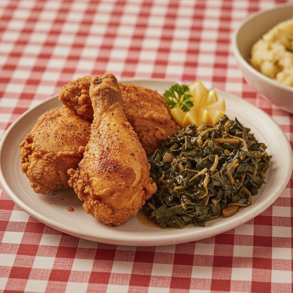Fried Chicken and Turnip Greens (AI-generated preview)