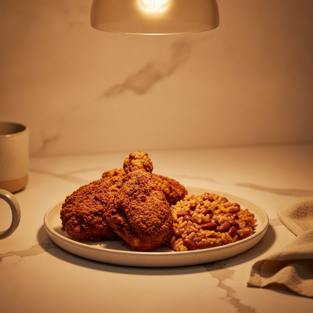 Willie Mae's Fried Chicken with Red Beans and Rice (AI-generated preview)