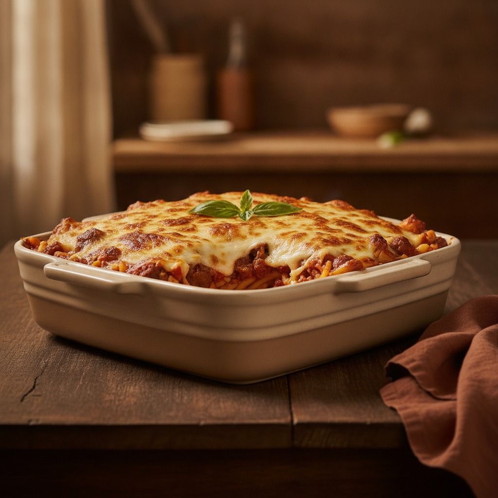 Carmela's Baked Ziti (AI-generated preview)